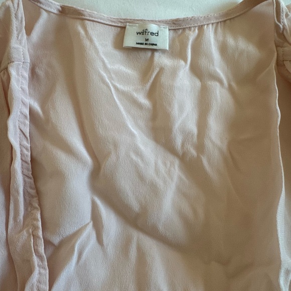 Aritzia Wilfred Silk Pink Blush Long Sleeve wrap Dress - Picture 4 of 5